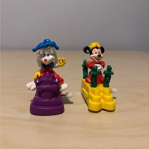 Vintage 1991 Burger King Toys Minnie Mouse & Roger Rabbit Wind-Up Toy Set of 2